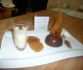Dôme-chocolats-caramel---tuiles-croustillantes---crème-anglaise-au-chocolat-blanc-thermomix