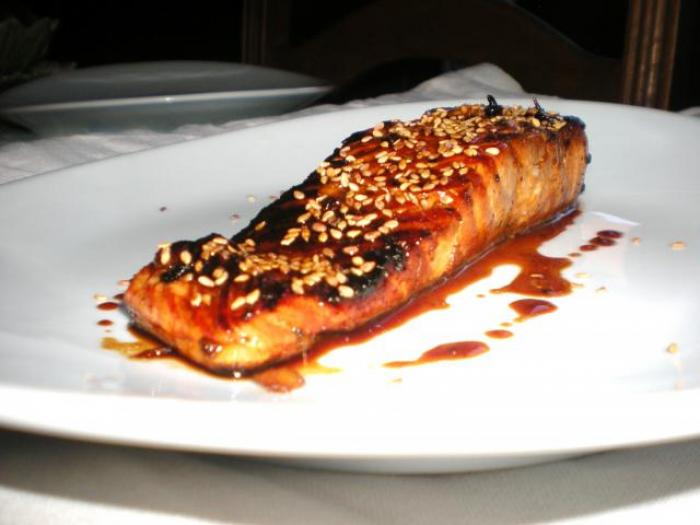 Pavé de saumon miel soja